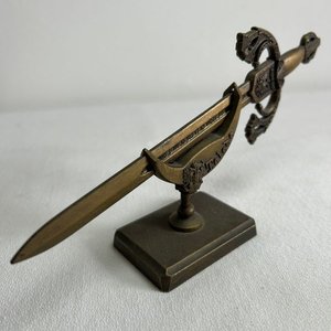 Abrecartas Español Estilo Espada Antigua Bronce 20cm - imagen 3