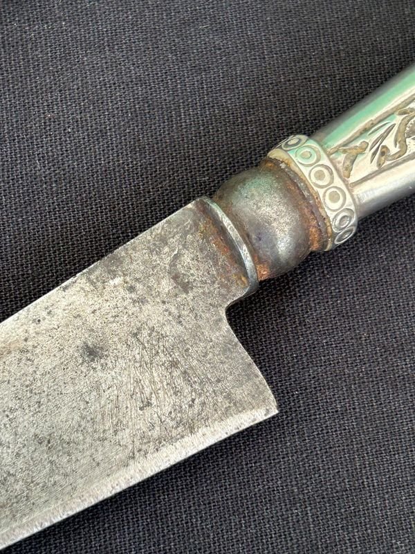 Cuchillo Antonio Franchi calle ituzaingo 136: Pieza escasa de plateria centenaria en plata alta - imagen 3