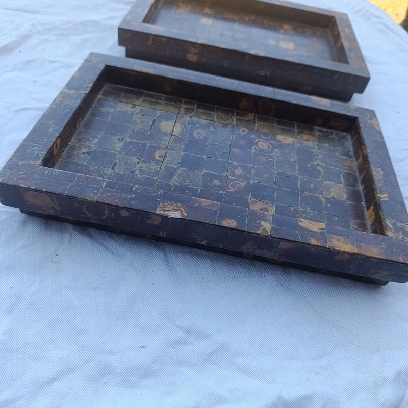 Bandejas Rectangulares en Madera con Revestimiento de Mosaico - imagen 3
