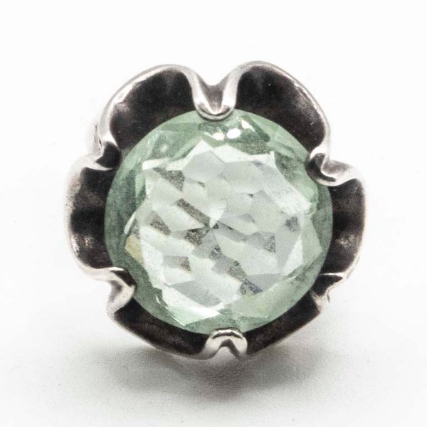 Anillo de Plata con Cristal Verde Facetado - imagen 1