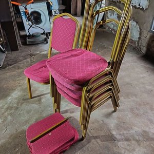 Lote de 5 Sillas Plegables Tapizadas Color Rosa - imagen 3