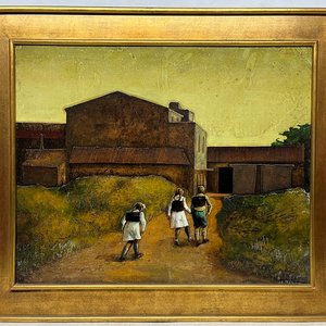 Obra "Niños a la Escuela" de Angel Tejera - Acrílico sobre Fibra (60x74 cm) - imagen 2