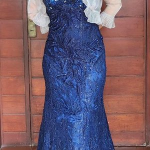 Lote siguiente: Vestido Largo Azul Noche Dos Piezas Importado Talle 44-46