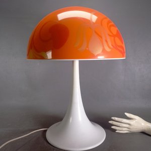 Lámpara de Diseño Tipo Hongo en Acrílico Naranja y Blanco - imagen 8