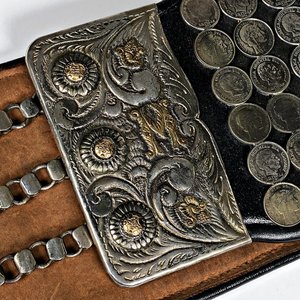 Cinto Criollo Herradura con Cadenillas, Caballo y Monedas Antiguas - imagen 5
