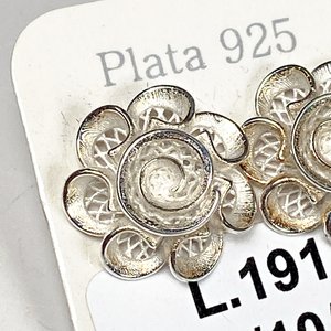Par de Caravanas de Plata 925 Diseño Floral - imagen 3