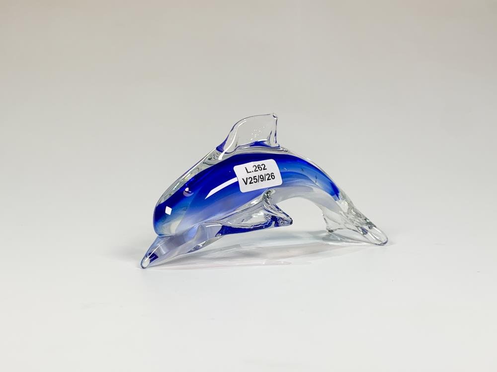 Delfín de Cristal Murano Azul Decorativo