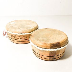 Pandero y Dos Bongós Pequeños de Madera - imagen 3