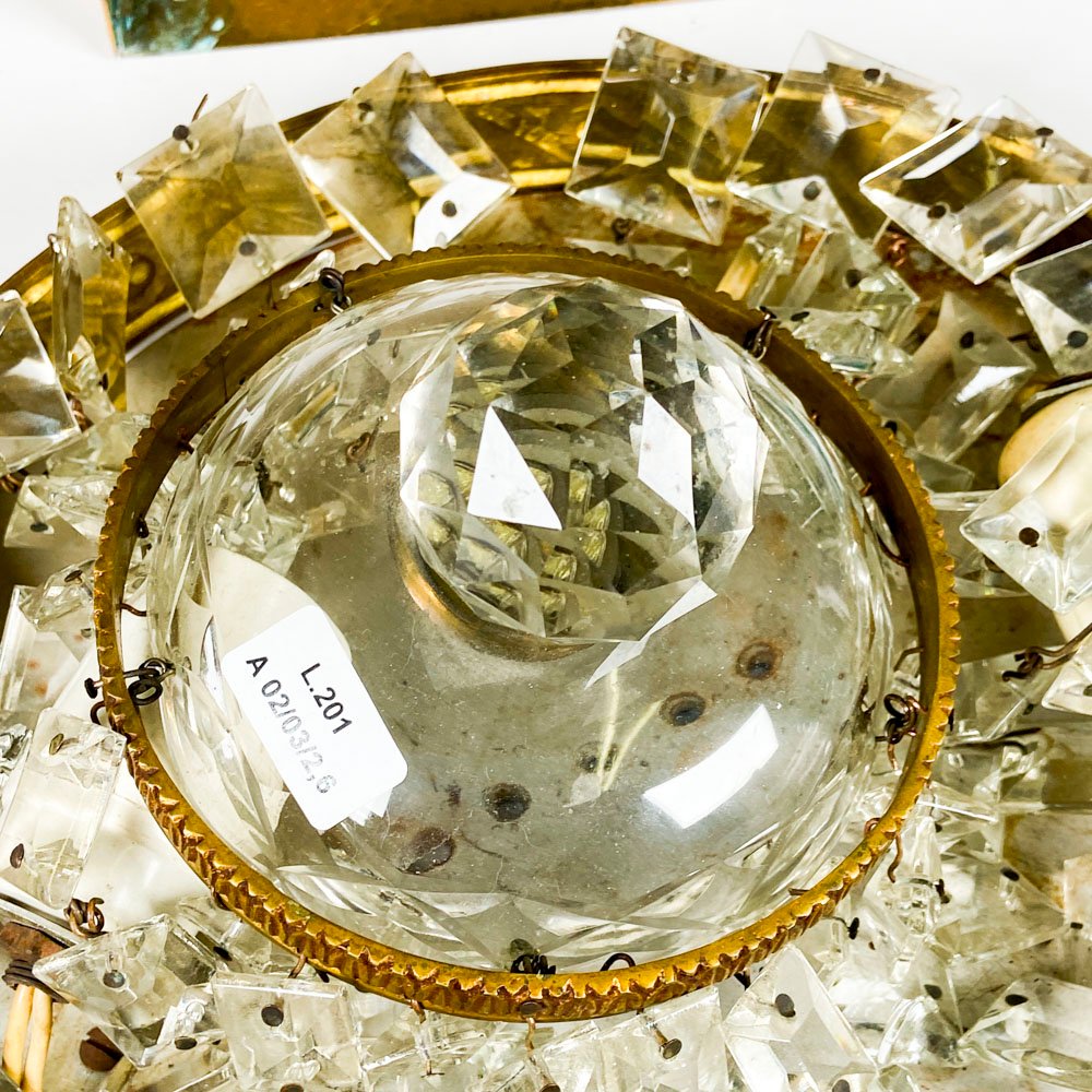 Dos piezas de vidrio con borde dorado y aplique metálico - imagen 5
