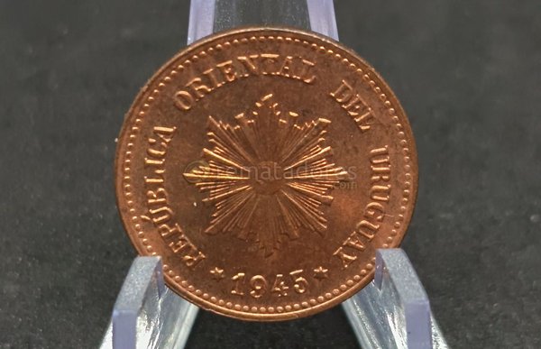 Moneda de 2 Centésimos de Uruguay 1945 - imagen 1