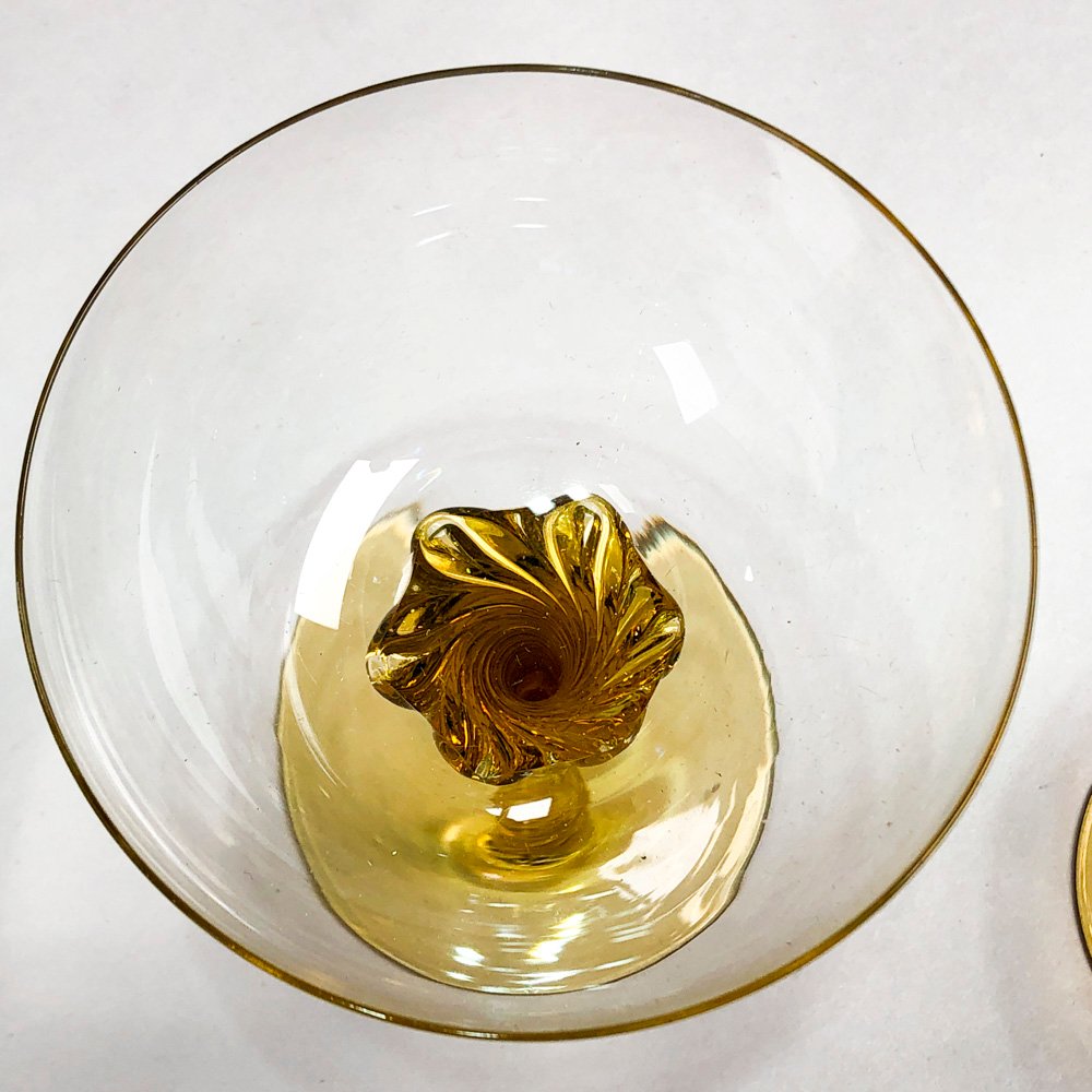 Copas de cristal con vastago amarillo - imagen 3