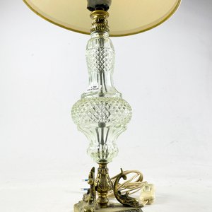 Lámpara de sobremesa en vidrio base de bronce con pantalla 50 cm - imagen 2