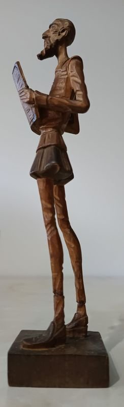 Talla en madera con la imagen de Don Quijote (piernas restauradas) - imagen 4
