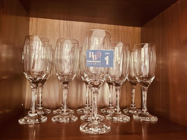 11 Copas de Brindis de Cristal Tallado - imagen 1