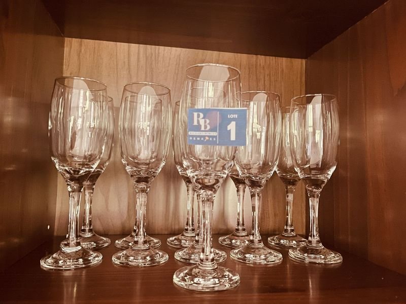 11 Copas de Brindis de Cristal Tallado