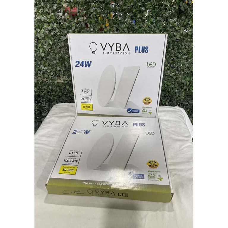 2 Plafones LED 24W Marca VYBA PLUS Iluminación