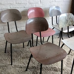 Lote de 5 Sillas Metálicas con Asiento y Respaldo Estampados - imagen 4