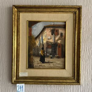 Cuadro "Casa Antigua" con Marco Dorado - imagen 2