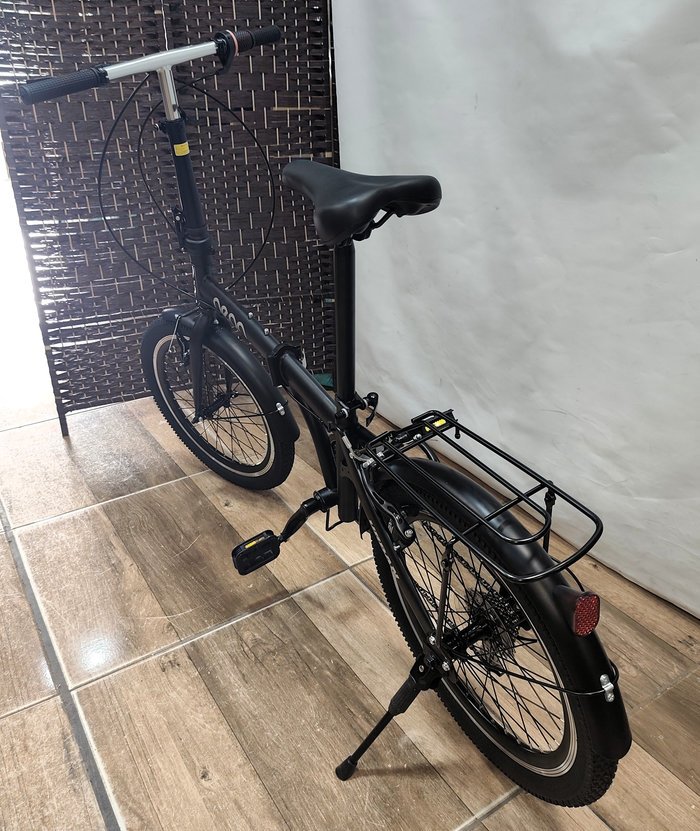 Bicicleta Plegable Rodado 20, 7 Cambios. Con Parrilla. Negra - imagen 3