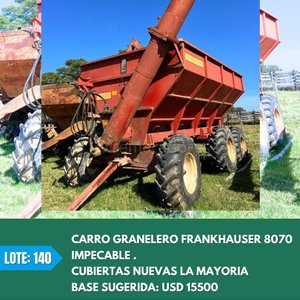 Lote anterior: Carro Granelero Frankhauser 8070 Impecable