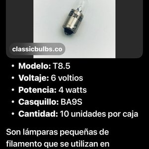 110 Lámparas Automotrices T8.5 de Alta Calidad - imagen 4