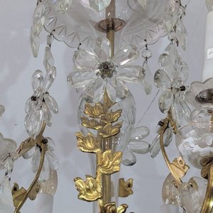 Araña de Bronce y Cristal con Diseño Floral y 6 Luces - imagen 8