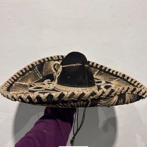 Sombrero Mexicano Charro Bordado Dorado y Lentejuelas - imagen 6