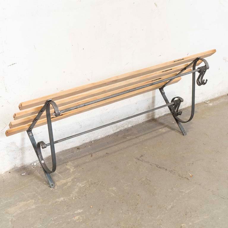 Perchero Banco de Hierro y Madera - Estilo Industrial