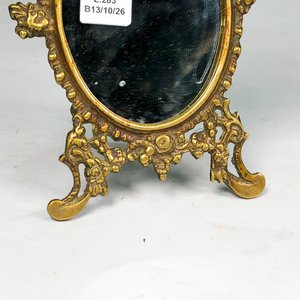 Espejo de Sobremesa Ovalado en Bronce con Detalles Florales - imagen 3