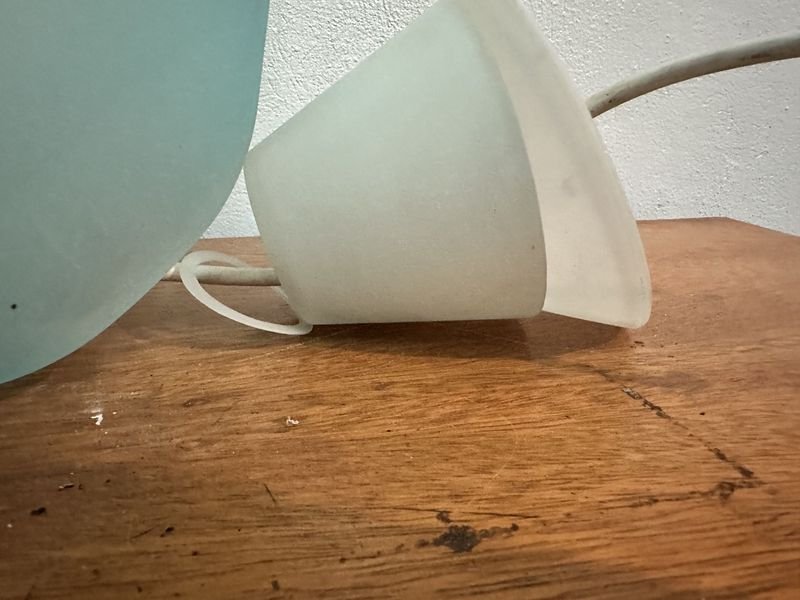 Lámpara de Techo Vidrio Celeste con Cordón Blanco - imagen 7