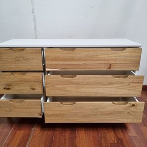 Cómoda Moderna Diseño Nórdico Blanco y Madera Natural - imagen 2