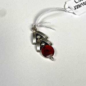 Colgante de Plata con Piedra Roja - imagen 2