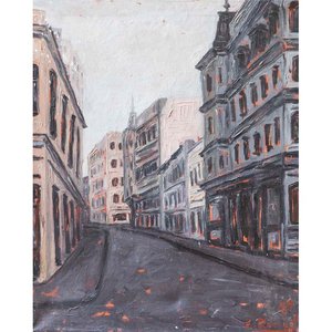 Lote siguiente: Pintura al óleo "Ciudad Vieja" de E. Ribeiro, 73 x 60 cm