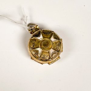 Medallón Guarda Fotos Antiguo Enchapado con Estrellas - imagen 7