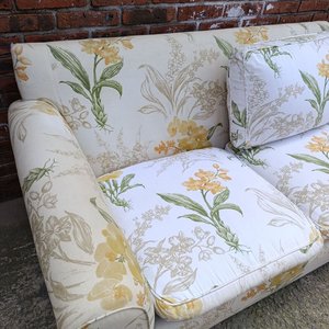 Sillón de 2 cuerpos tapizado en tela estampada floral - imagen 6