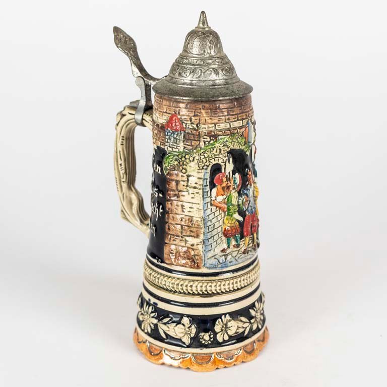 Jarra de cerveza musical de cerámica con escenas en relieve - imagen 2