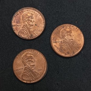 Monedas 1 Centavo Estados Unidos con Errores (Descentradas): 1998 D, 2000, 2001 D - imagen 3