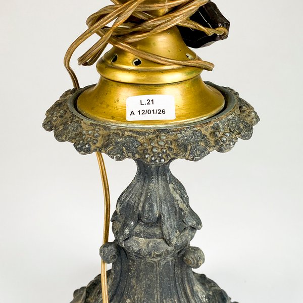Lámpara de petit bronce y pantalla alabastro (avería) - imagen 3