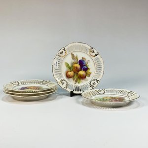 Conjunto de 5 Platos para Postre con Decoración de Frutas y Guarda Calada - imagen 1