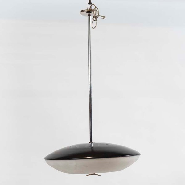 Colgante de Metal y Acrílico Negro y Blanco - Diámetro 43 cm - imagen 1