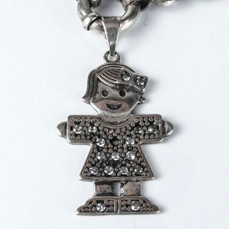 Cadena de plata con colgante y piedras - imagen 2