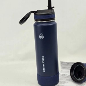 Botella Térmica ThermoFlask de Acero Inoxidable Azul con Tapa y Pico - imagen 2