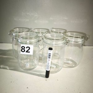 Set de 6 Carameleros de Vidrio Altos con Tapa Hermética - imagen 2