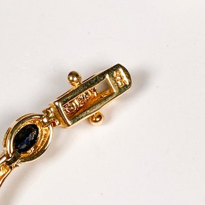 Pulsera de Plata con Baño de Oro, Zafiros y Diamantes - 19 cm - imagen 5