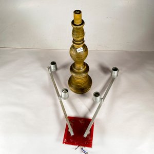 Fuste de Lámpara de Madera y Aplique de Luces Vintage - imagen 3