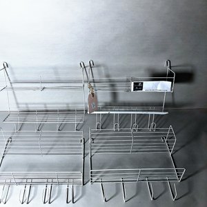 Juego de 4 Canastos Gancheros Metálicos Blancos para Baño o Cocina - imagen 2
