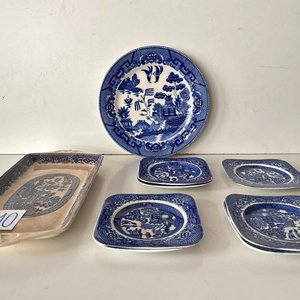 Plato Grande Japonés y 7 Platillos Ingleses con Bandeja Marcada - imagen 2