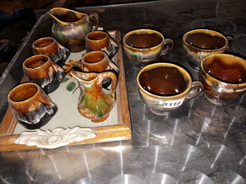 Lote siguiente: Vajilla Cerámica Vintage con Esmalte de Goteo
