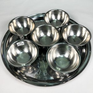 Bandeja Metálica Circular con Seis Tazas Metálicas - imagen 1