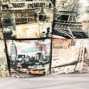 Colgante Decorativo Cuadrangular con Collage de Ciudades Icónicas - imagen 2